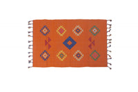 Tappeto moderno Seattle, stile kilim, 100% cotone, multicolore, 90x60cm