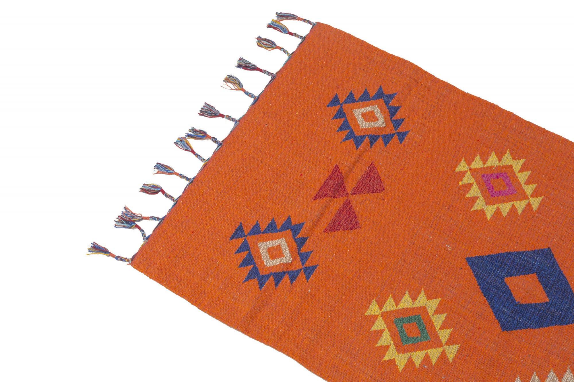 Tappeto moderno Seattle, stile kilim, 100% cotone, multicolore, 90x60cm