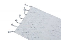 Tappeto moderno California, stile kilim, 100% cotone, avorio, 180x60cm