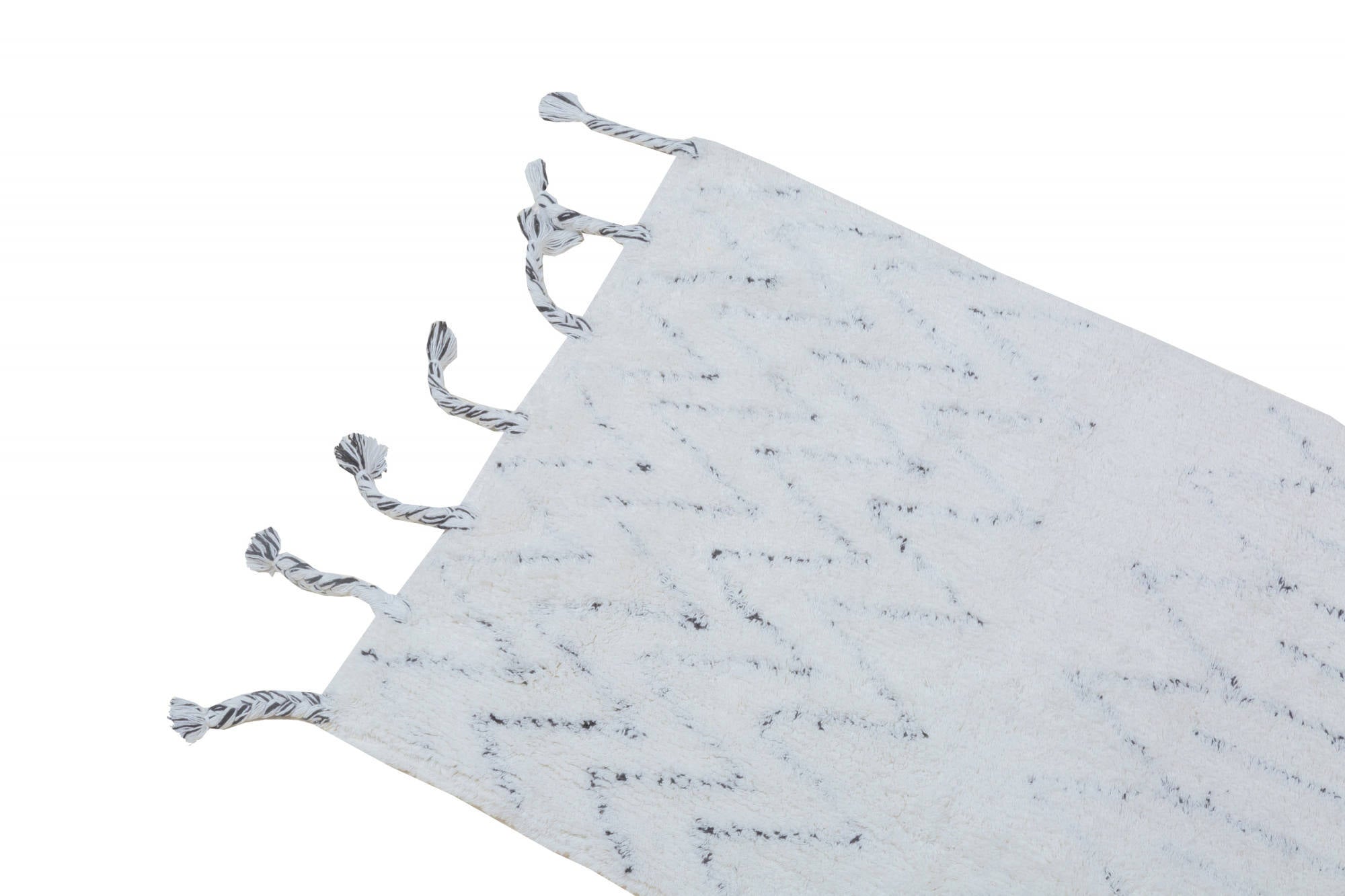 Tappeto moderno California, stile kilim, 100% cotone, avorio, 180x60cm