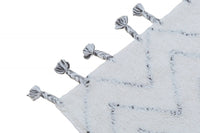 Tappeto moderno California, stile kilim, 100% cotone, avorio, 180x60cm