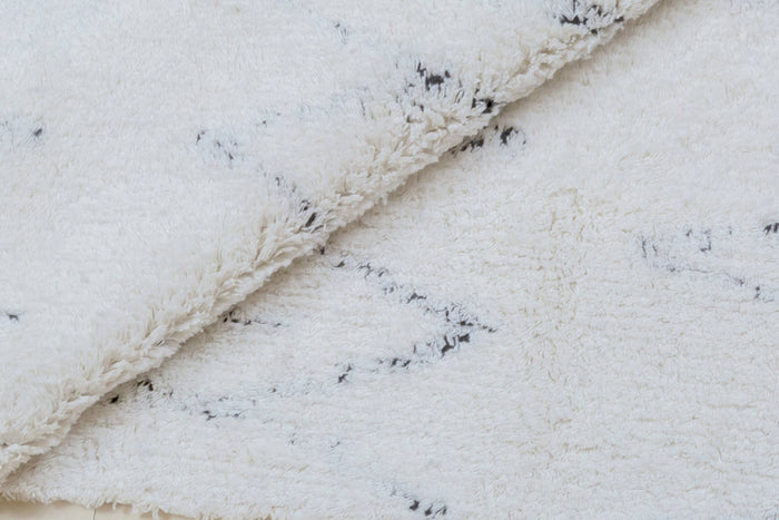 Tappeto moderno California, stile kilim, 100% cotone, avorio, 180x60cm