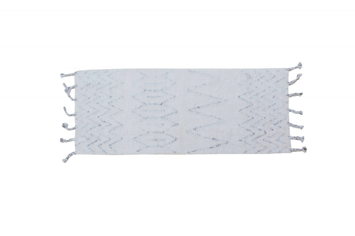 Tappeto moderno California, stile kilim, 100% cotone, avorio, 180x60cm