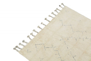 Tappeto moderno California, stile kilim, 100% cotone, avorio, 200x140cm