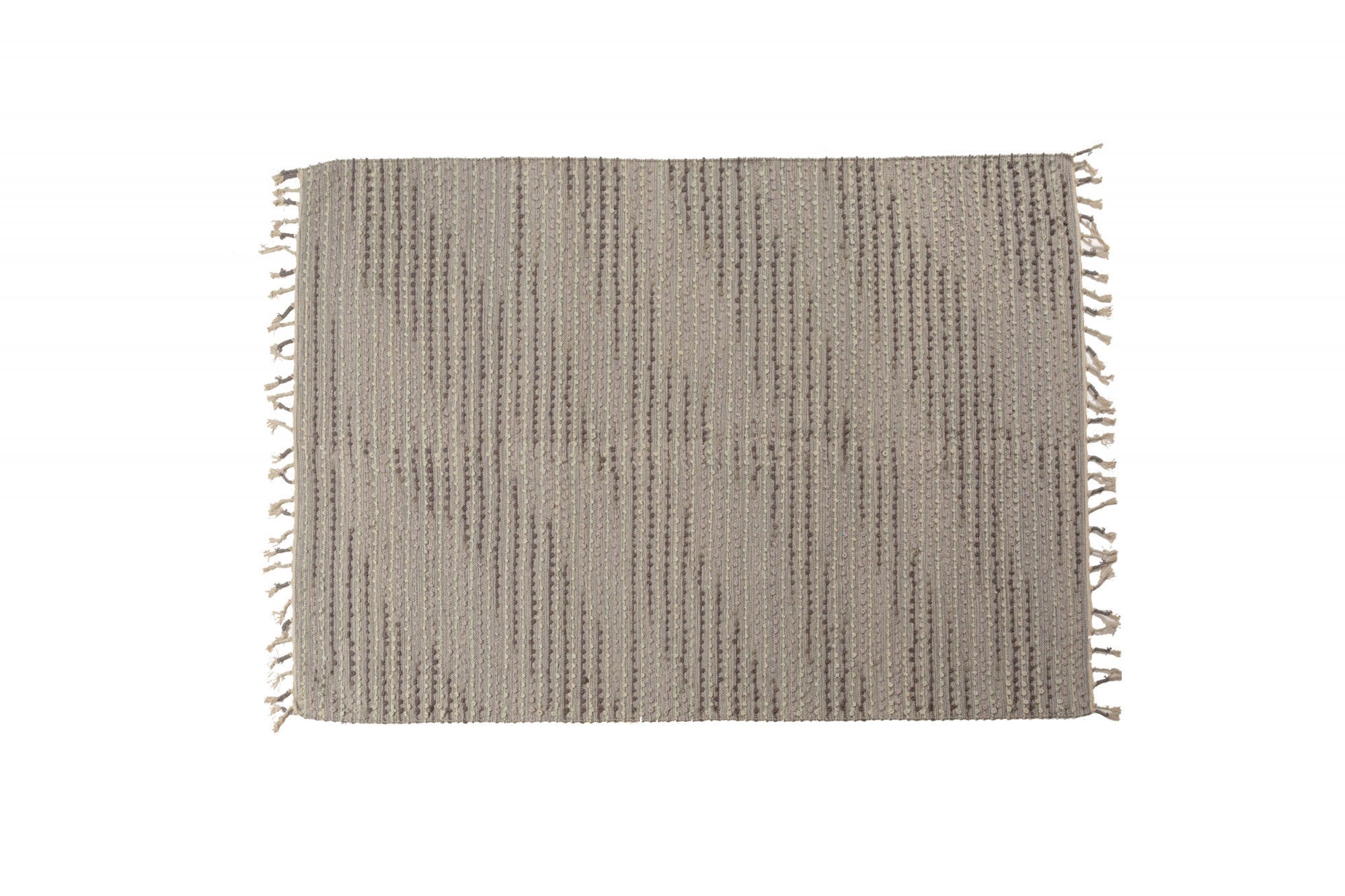 Tappeto moderno Atlanta, stile kilim, 100% cotone, grigio, 200x140cm