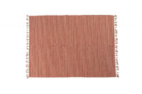 Tappeto moderno Atlanta, stile kilim, 100 % cotone, colore rosa, Misure 170 x 110 cm