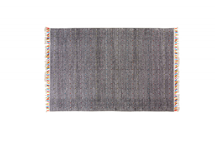 Tappeto moderno Texas, stile kilim, 100% cotone, nero, 150x80cm