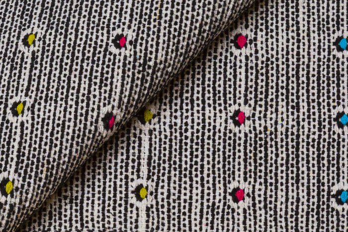 Tappeto moderno Texas, stile kilim, 100% cotone, nero, 180x60cm