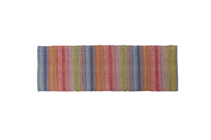 Tappeto moderno Cleveland, stile kilim, 100% cotone, multicoloree, 180x60cm