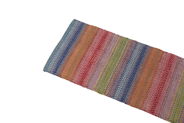 Tappeto moderno Cleveland, stile kilim, 100% cotone, multicoloree, 180x60cm