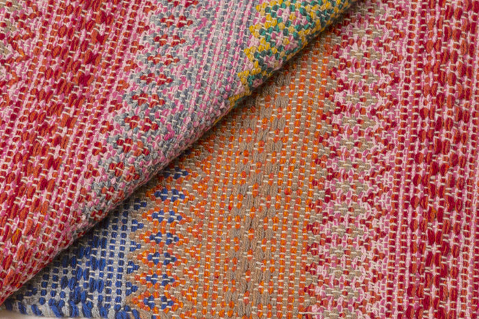 Tappeto moderno Cleveland, stile kilim, 100% cotone, multicoloree, 180x60cm