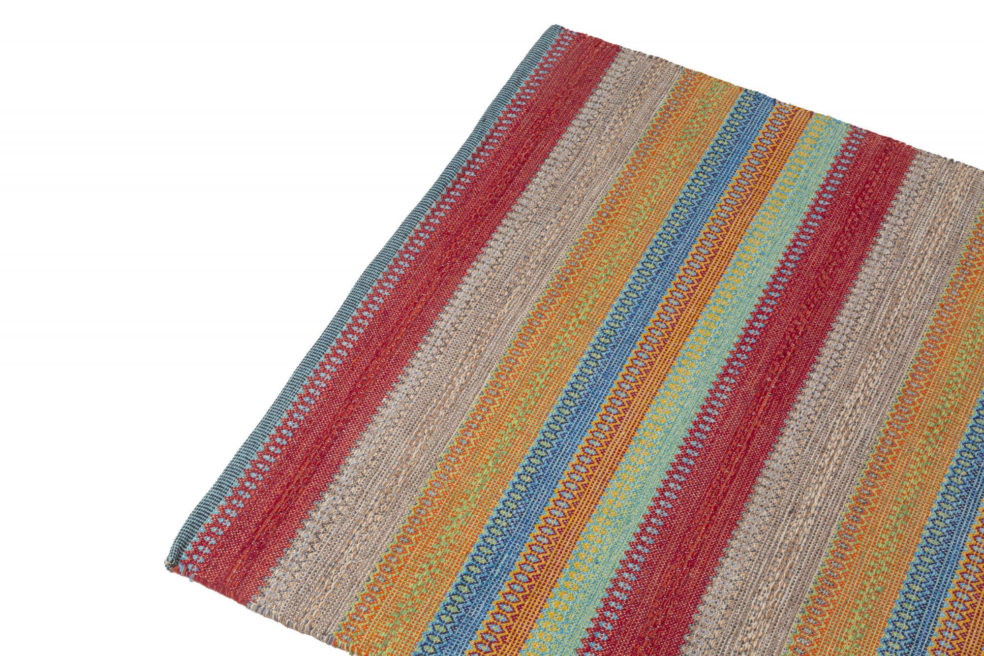 Tappeto moderno Cleveland, stile kilim, 100% cotone, multicoloree, 150x80cm