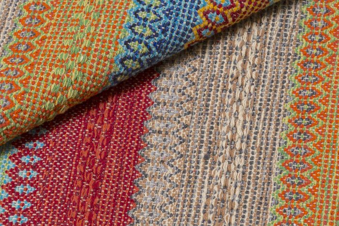 Tappeto moderno Cleveland, stile kilim, 100% cotone, multicoloree, 150x80cm