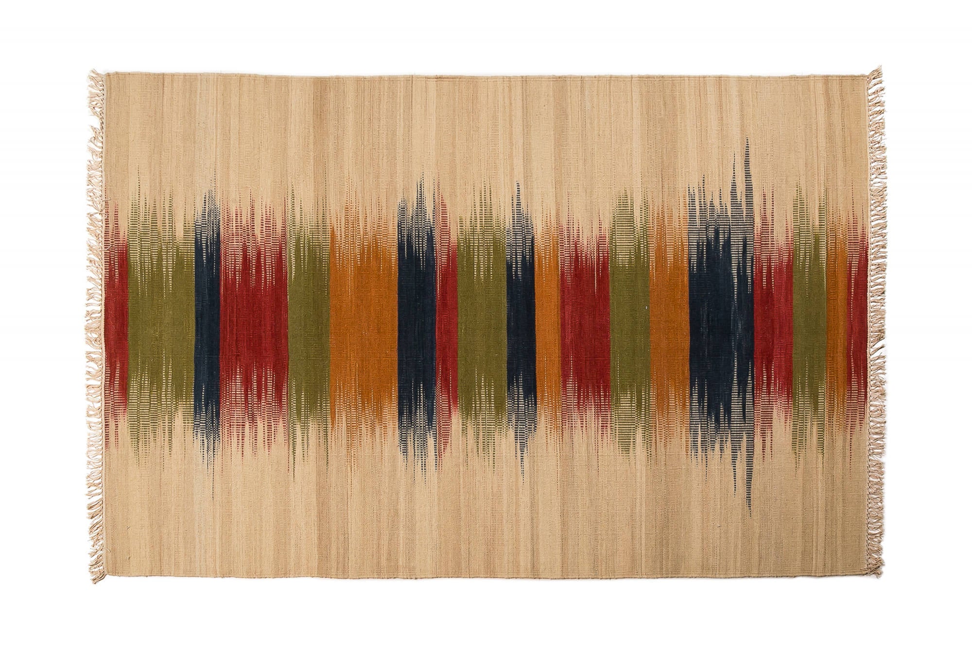 Tappeto moderno Miami, stile kilim, 100% cotone, multicoloree, 200x140cm