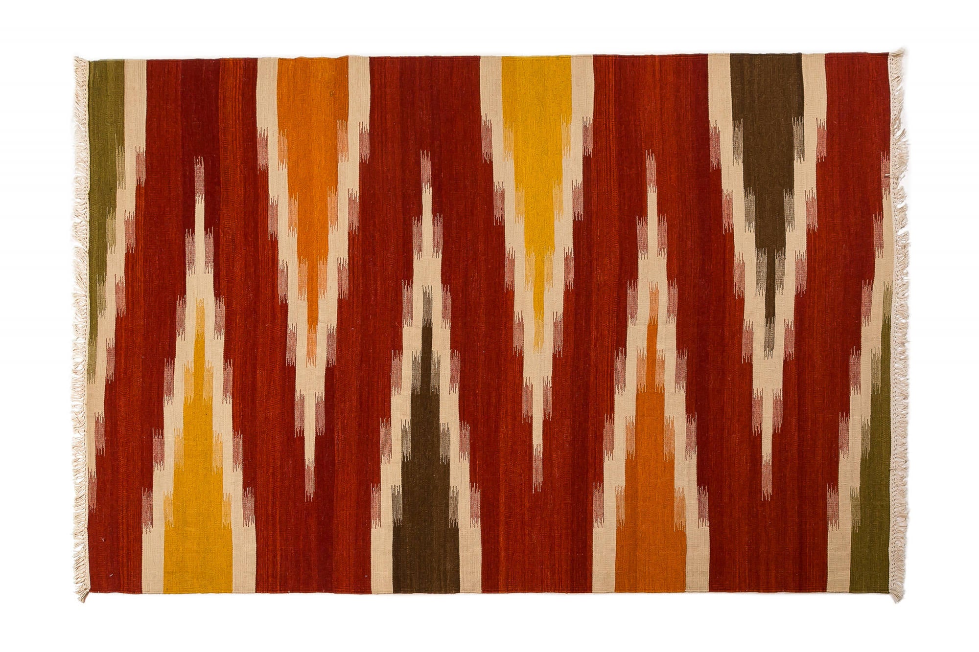 Tappeto moderno Miami, stile kilim, 100% cotone, multicoloree, 200x140cm