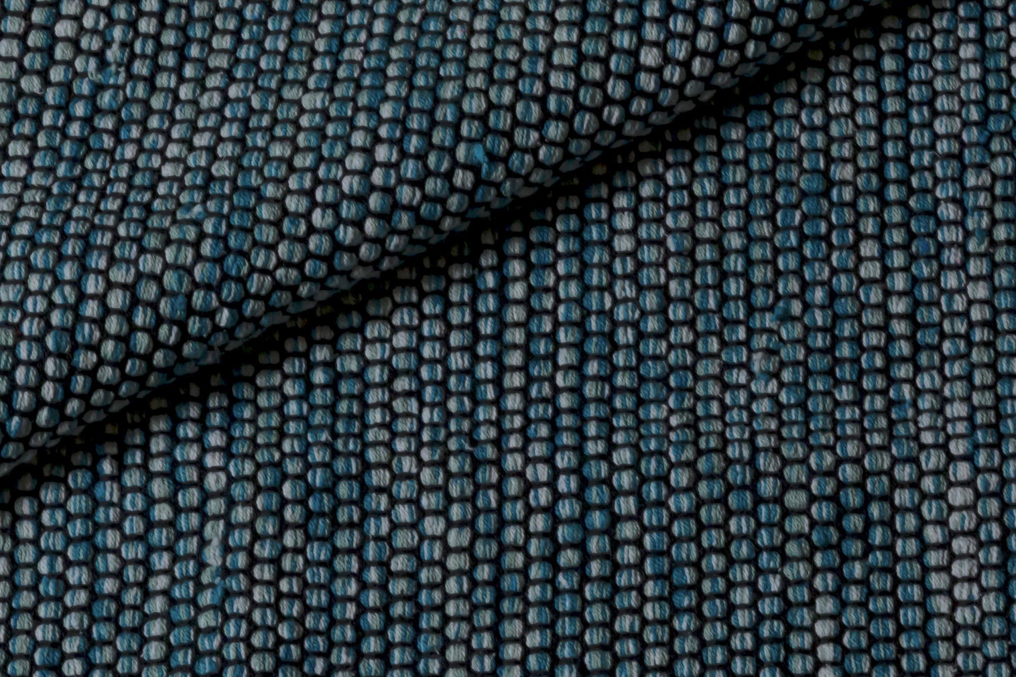 Tappeto moderno Dallas, stile kilim, 100% cotone, blu, 170x110cm