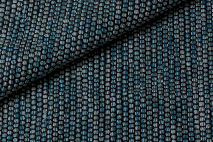 Tappeto moderno Dallas, stile kilim, 100% cotone, blu, 170x110cm