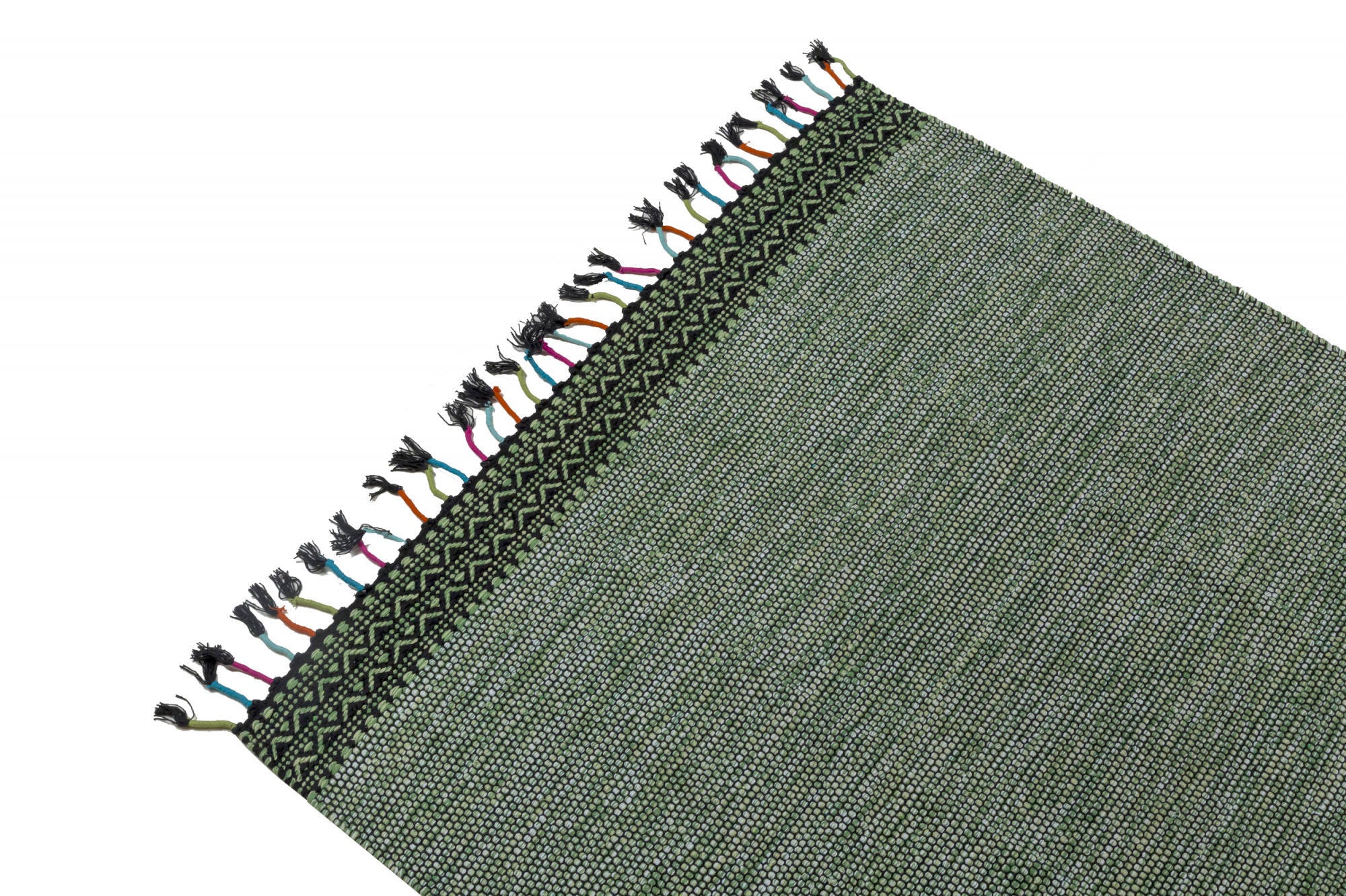 Tappeto moderno Dallas, stile kilim, 100% cotone, verde, 170x110cm
