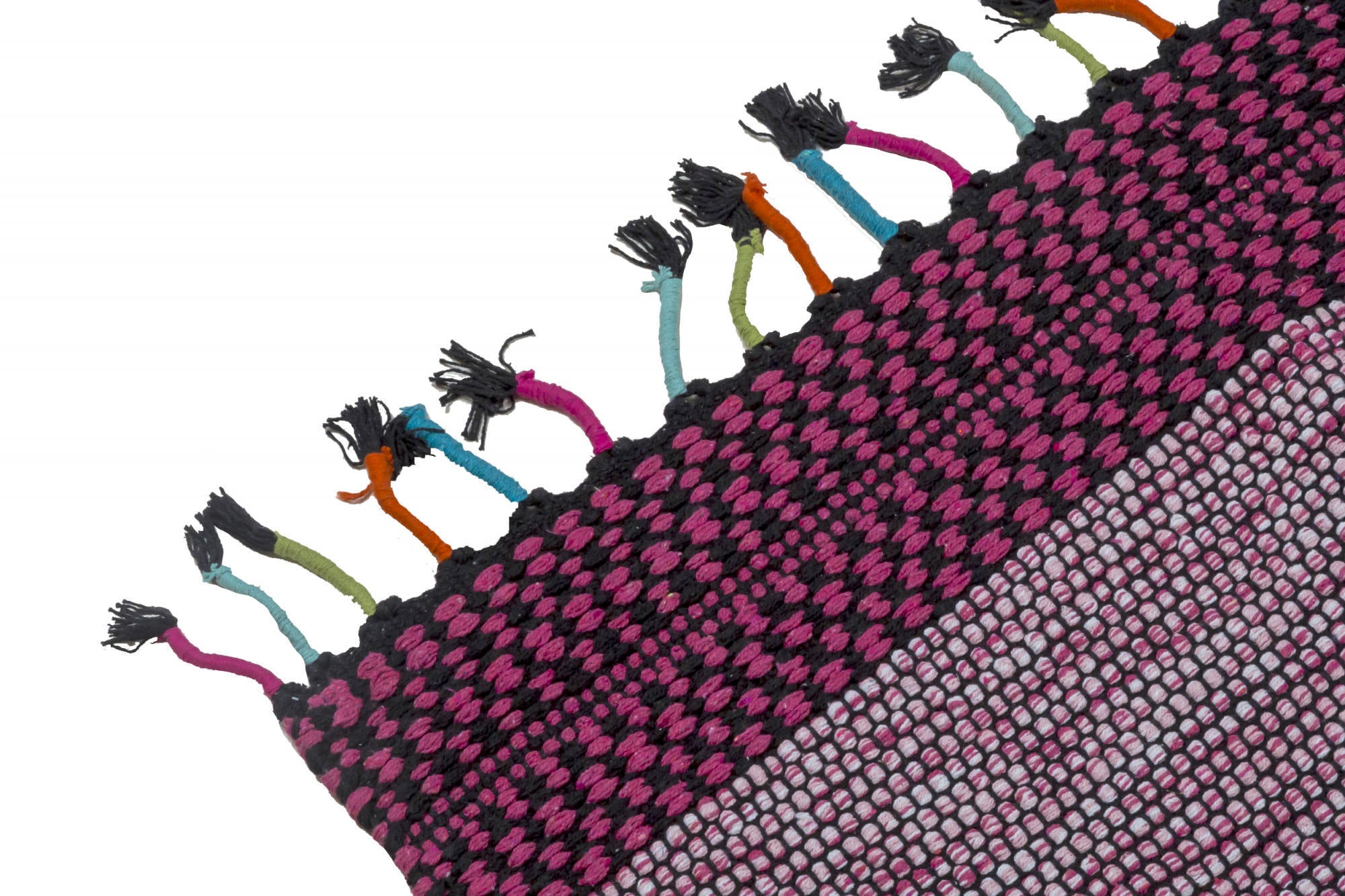 Tappeto moderno Dallas, stile kilim, 100% cotone, rosa, 170x110cm