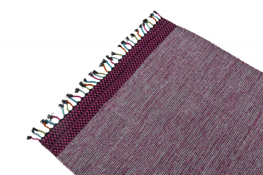 Tappeto moderno Dallas, stile kilim, 100% cotone, rosa, 230x160cm
