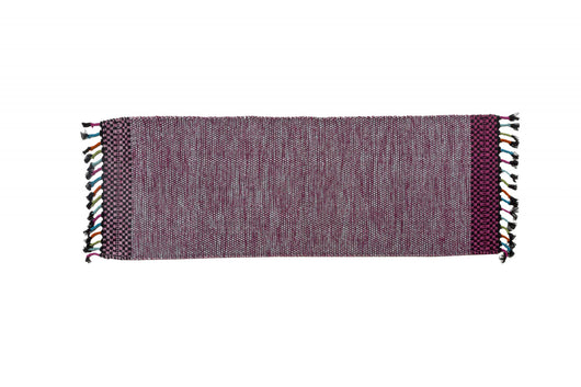 Tappeto moderno Dallas, stile kilim, 100% cotone, rosa, 240x60cm