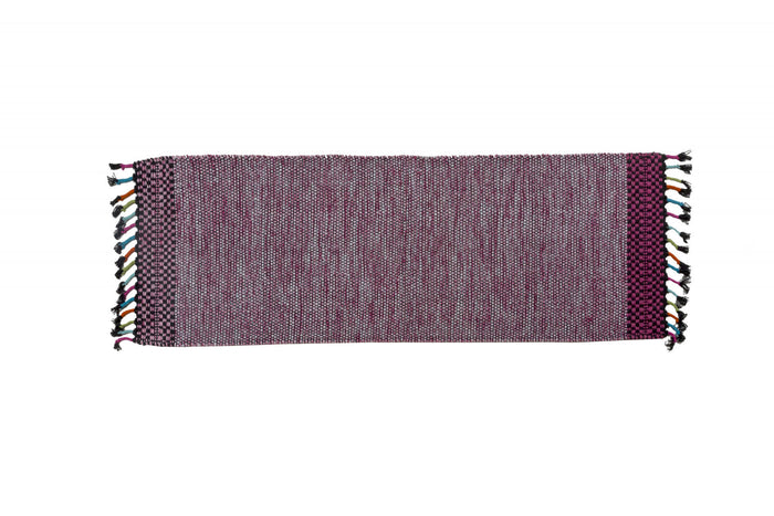 Tappeto moderno Dallas, stile kilim, 100% cotone, rosa, 240x60cm