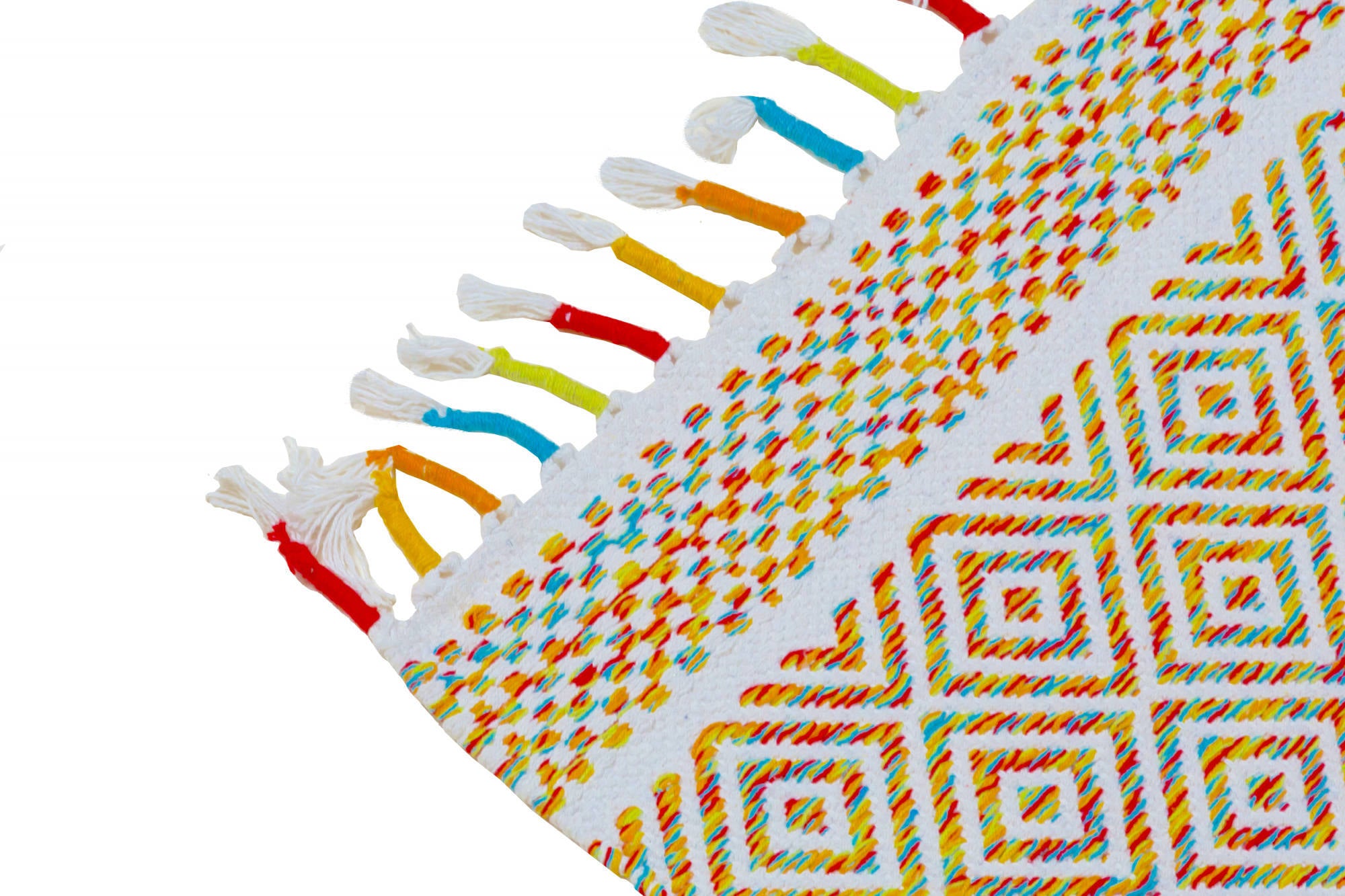 Tappeto moderno Ontario, stile kilim, 100% cotone, multicoloree, 200x140cm