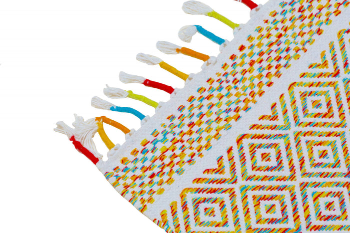 Tappeto moderno Ontario, stile kilim, 100% cotone, multicoloree, 230x160cm