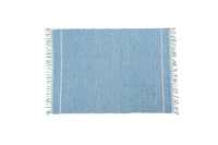 Tappeto moderno Ontario, stile kilim, 100% cotone, blu, 230x160cm