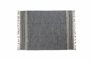 Tappeto moderno boston, stile kilim, 100% cotone, nero, 110x60cm
