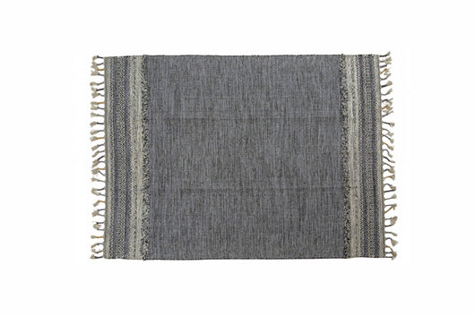 Tappeto moderno boston, stile kilim, 100% cotone, nero, 230x160cm