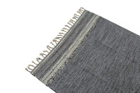 Tappeto moderno boston, stile kilim, 100% cotone, nero, 230x160cm