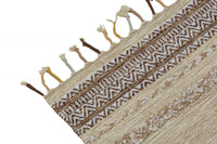 Tappeto moderno boston, stile kilim, 100% cotone, beige, 230x160cm