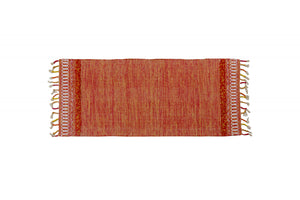 Tappeto moderno boston, stile kilim, 100% cotone, arancione, 180x60cm