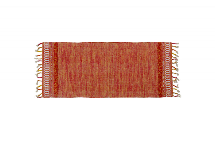 Tappeto moderno boston, stile kilim, 100% cotone, arancione, 180x60cm