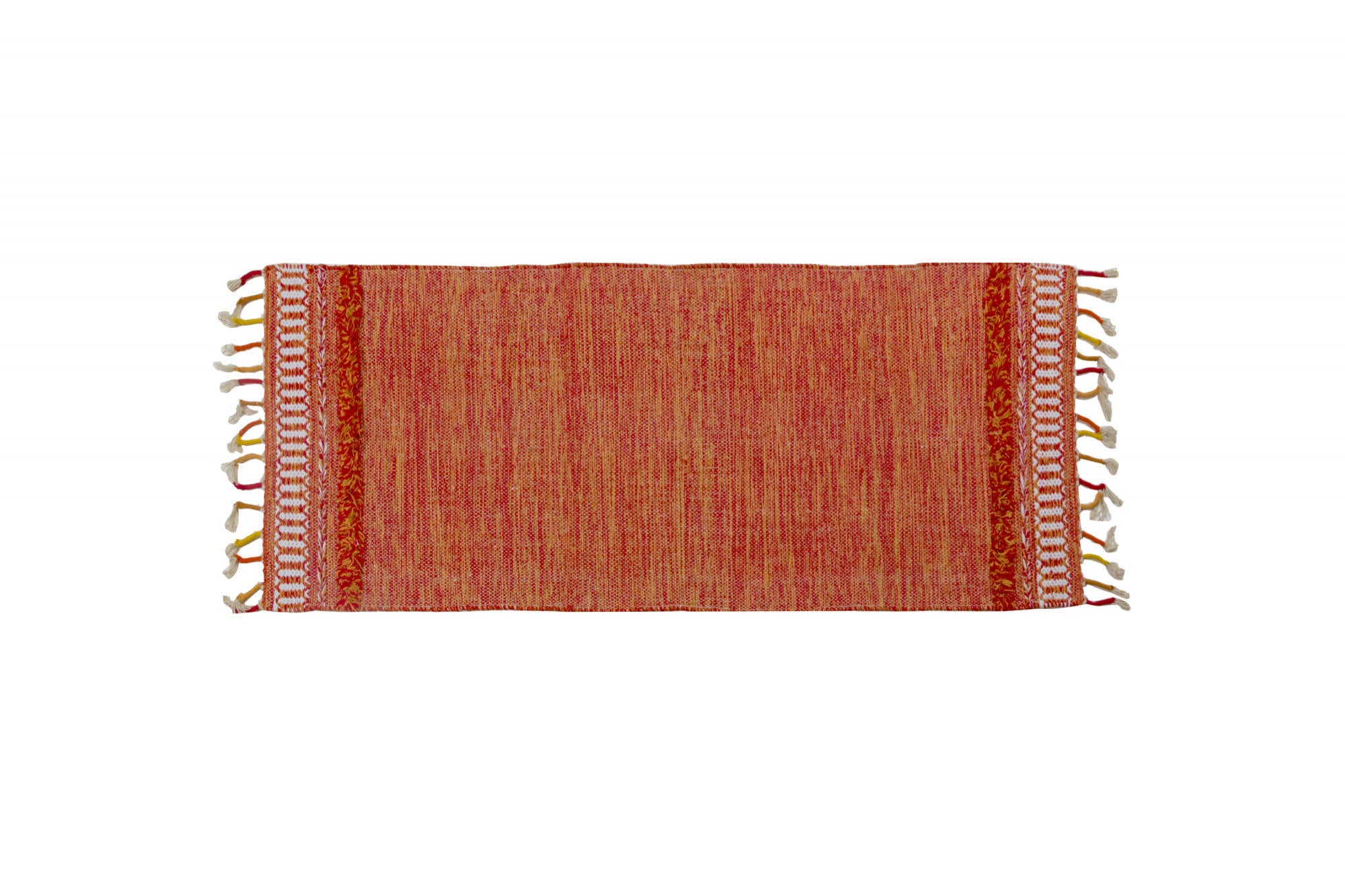 Tappeto moderno boston, stile kilim, 100% cotone, arancione, 240x60cm
