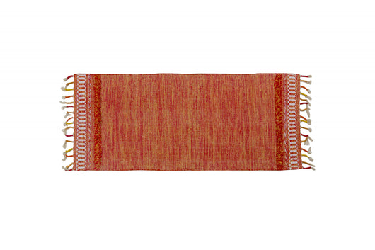 Tappeto moderno boston, stile kilim, 100% cotone, arancione, 240x60cm