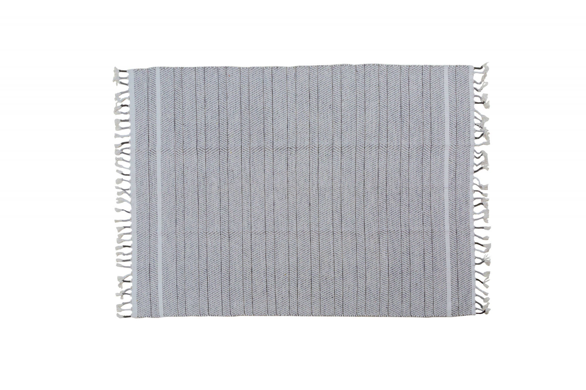 Tappeto moderno Alabama, stile kilim, 100% cotone, grigio, 170x110cm