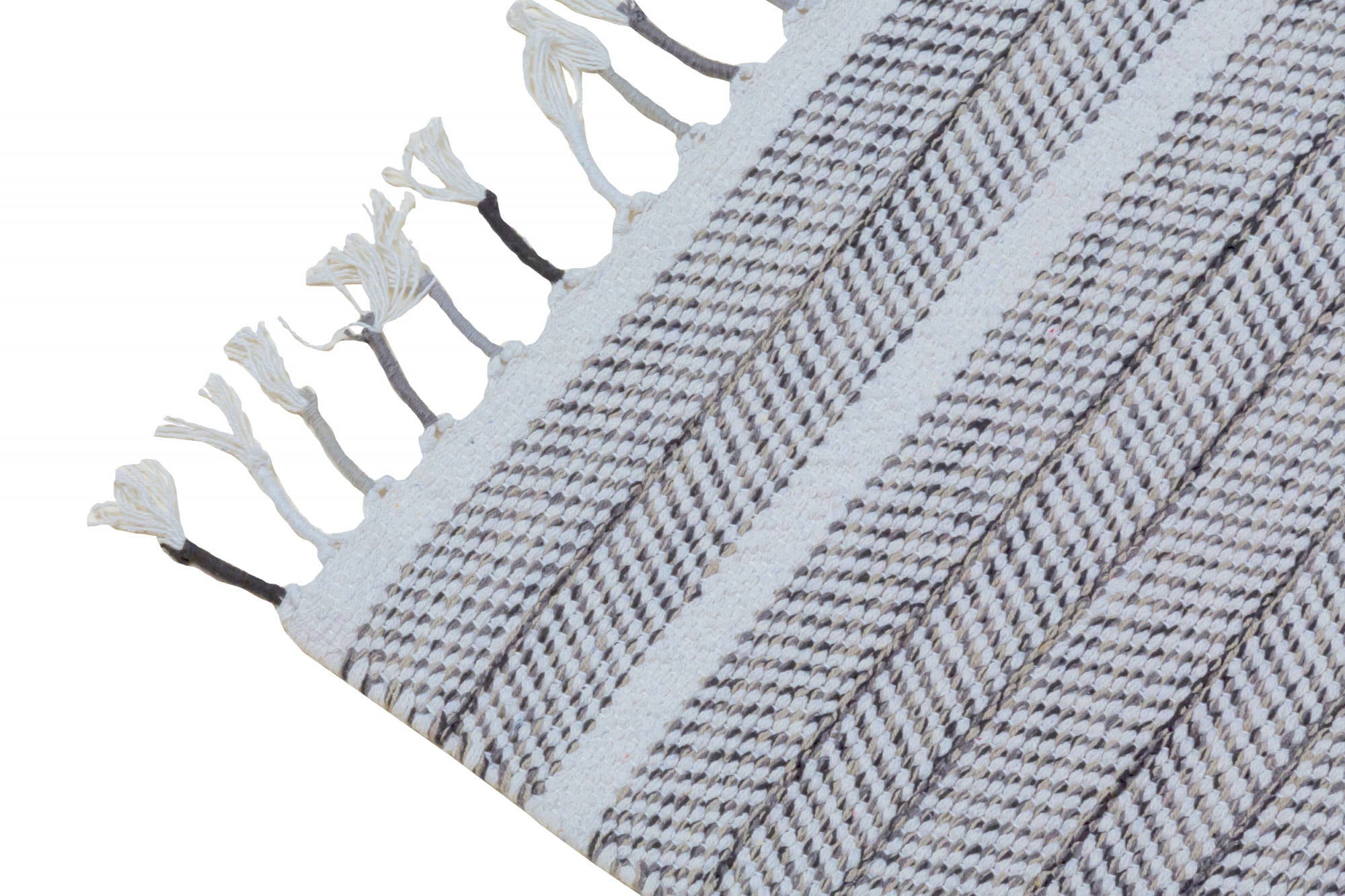 Tappeto moderno Alabama, stile kilim, 100% cotone, grigio, 170x110cm