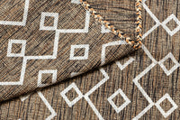 Tappeto moderno Toronto, stile kilim, 100% cotone, marrone, 110x60cm