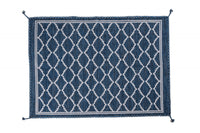 Tappeto moderno Toronto, stile kilim, 100% cotone, blu, 180x120cm