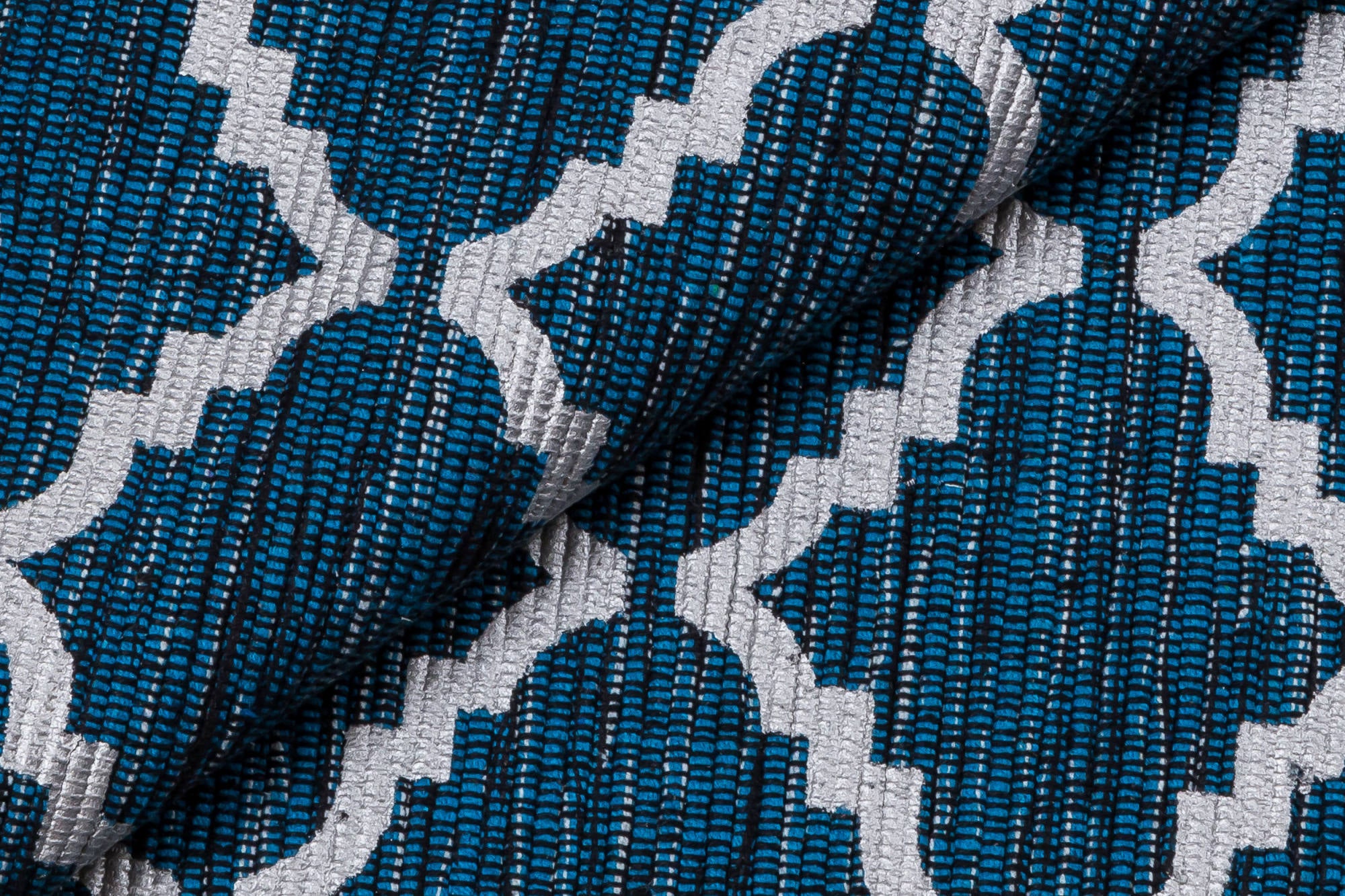 Tappeto moderno Toronto, stile kilim, 100% cotone, blu, 180x120cm