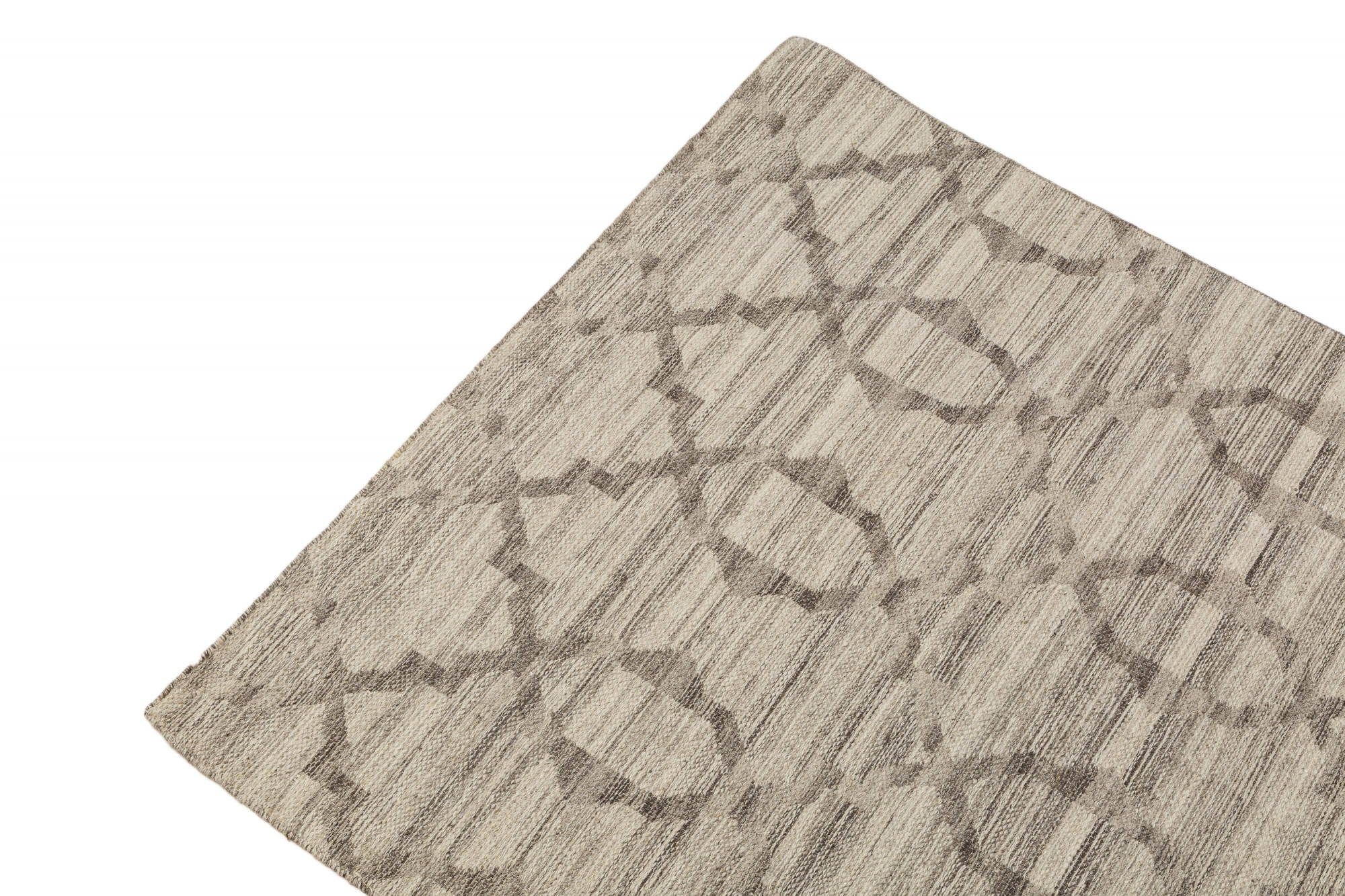 Tappeto moderno Detroit, stile kilim, 100% cotone, grigio, 175x125cm