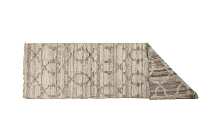 Tappeto moderno Detroit, stile kilim, 100% cotone, grigio, 175x63cm