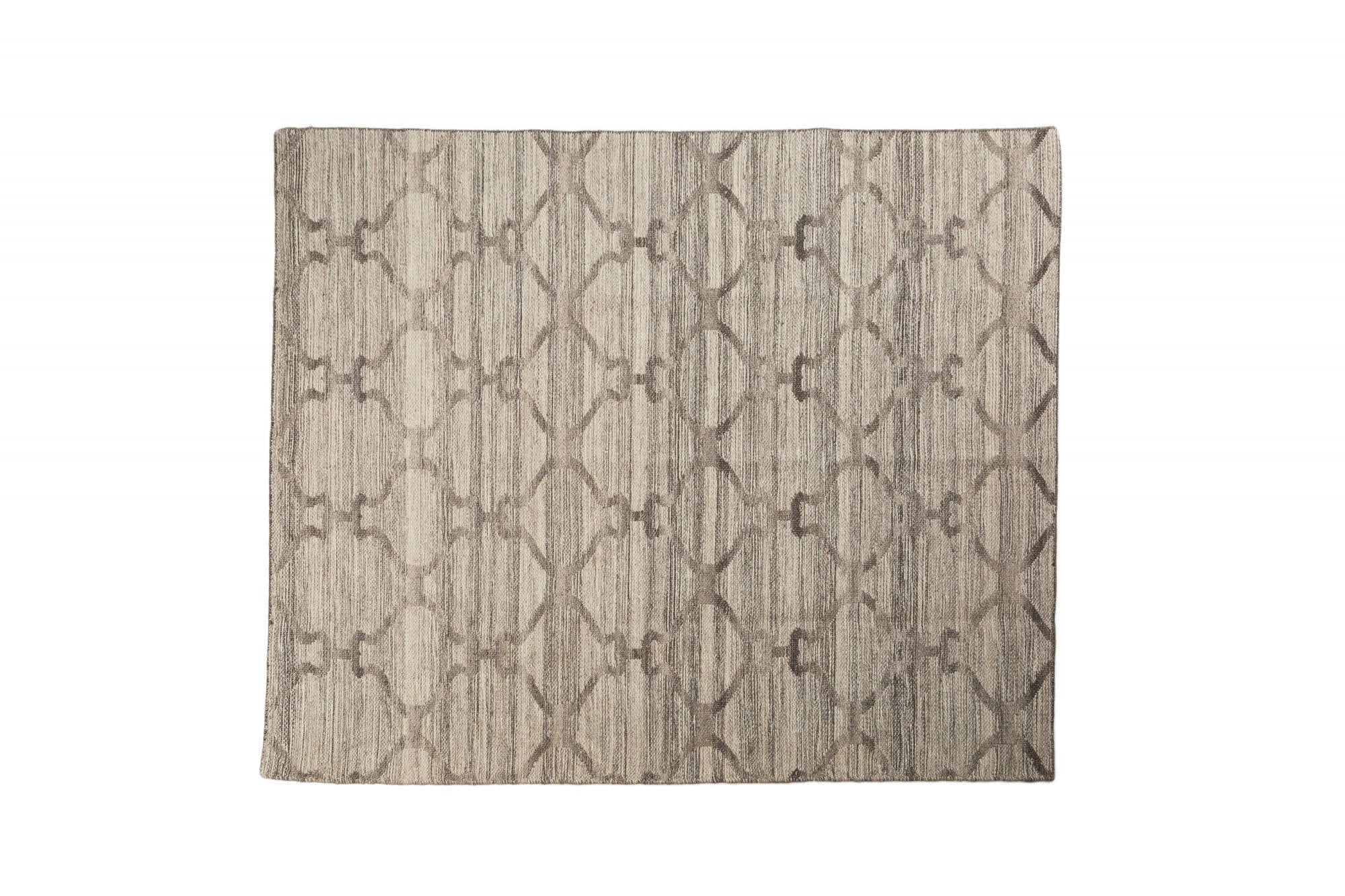 Tappeto moderno Detroit, stile kilim, 100% cotone, grigio, 300x250cm