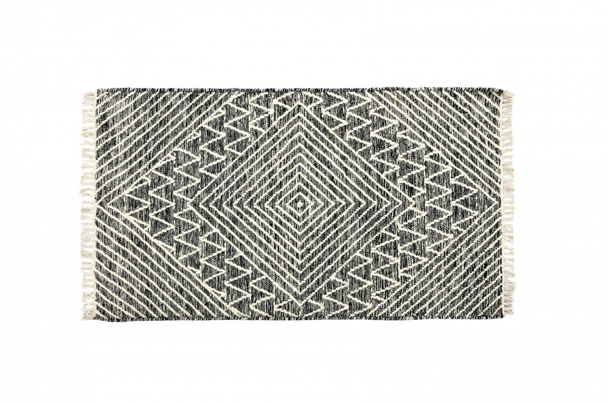 Tappeto moderno orlando, stile kilim, 100% cotone, multicoloree, 110x60cm