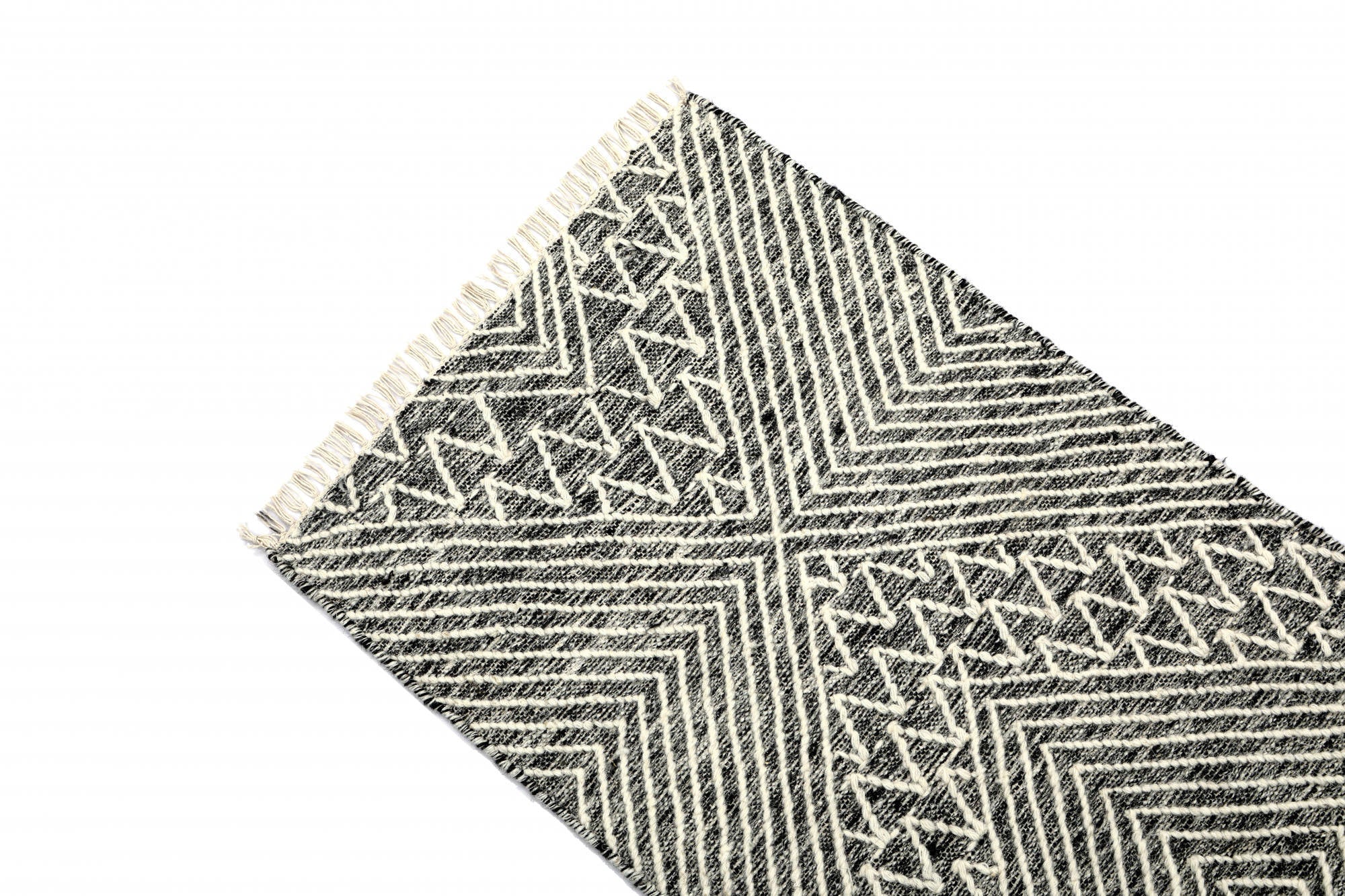 Tappeto moderno orlando, stile kilim, 100% cotone, multicoloree, 180x60cm