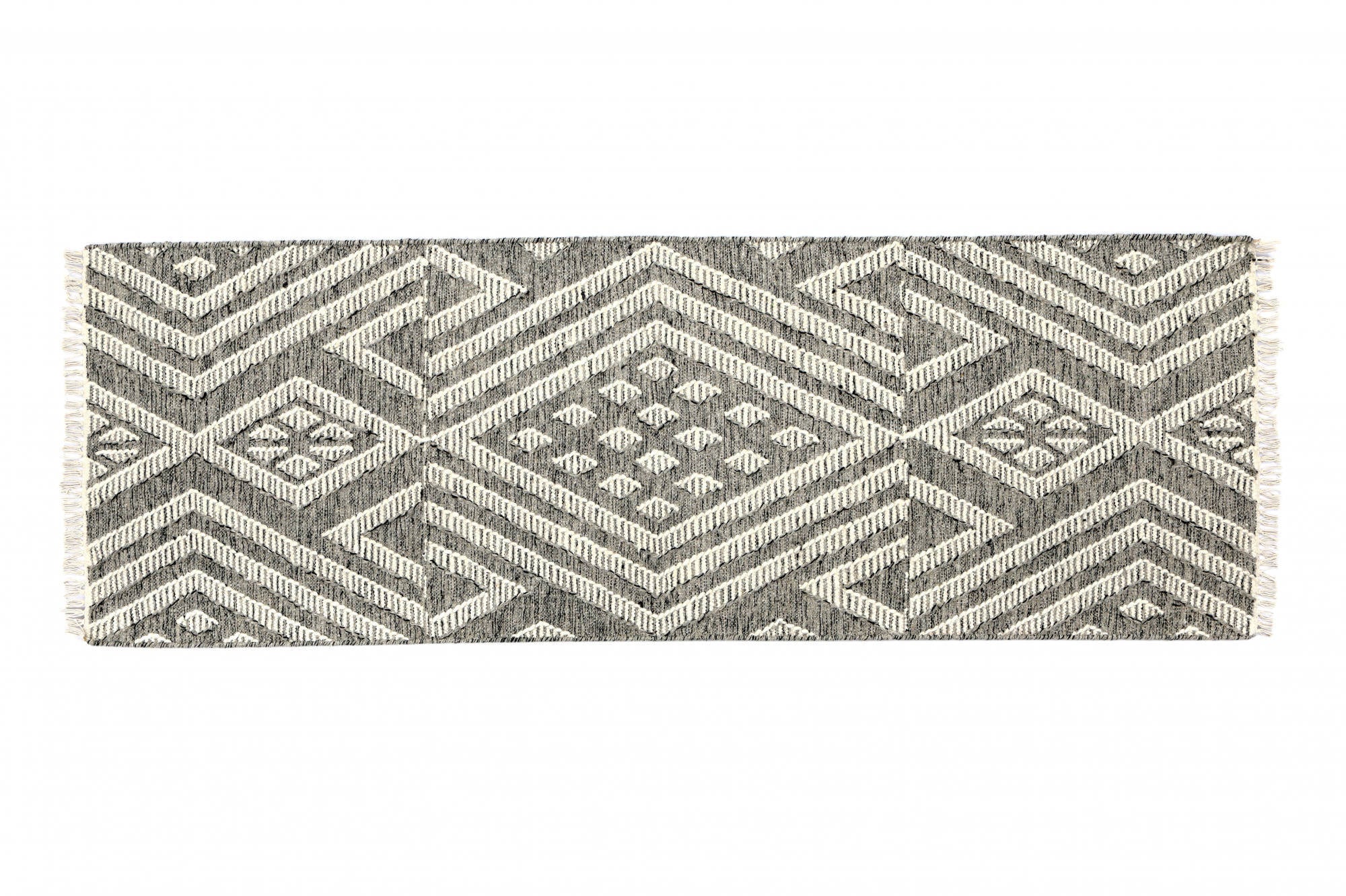Tappeto moderno orlando, stile kilim, 100% cotone, multicoloree, 180x60cm