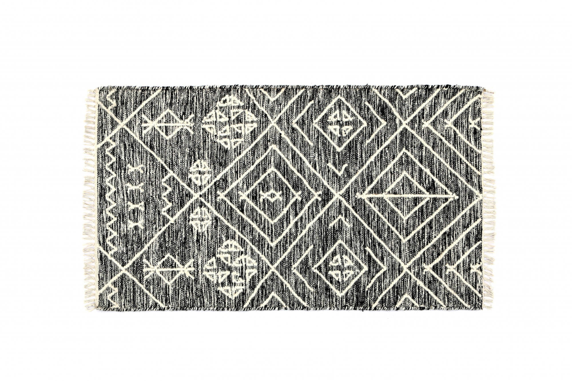 Tappeto moderno orlando, stile kilim, 100% cotone, multicoloree, 110x60cm