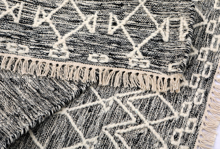 Tappeto moderno orlando, stile kilim, 100% cotone, multicoloree, 110x60cm